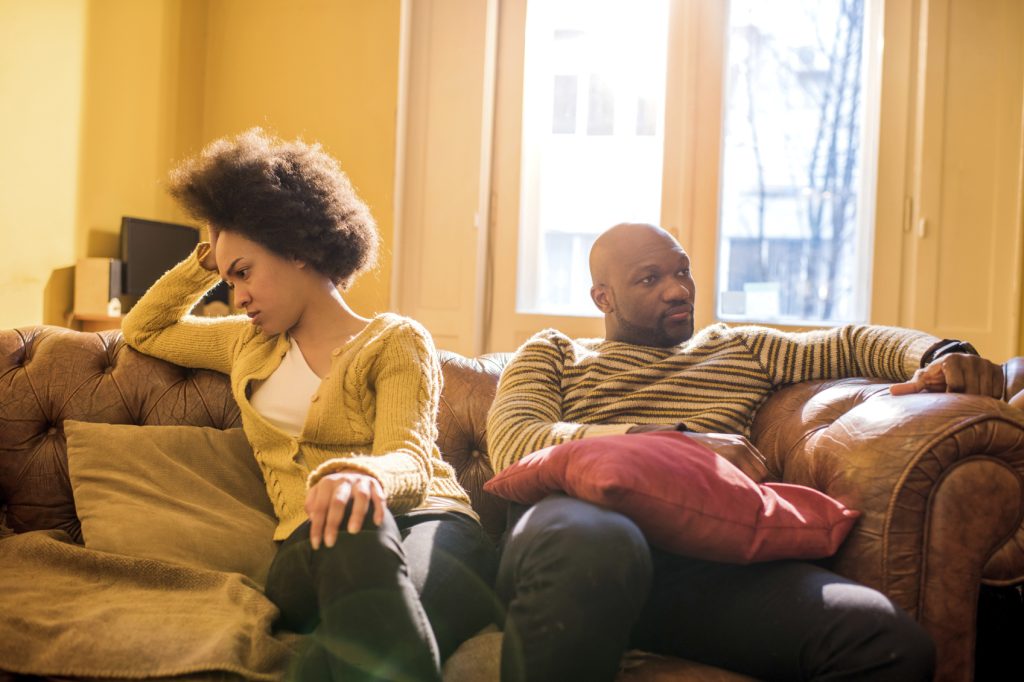 book-cover-2 angry african american couple ignoring each other after a fight.